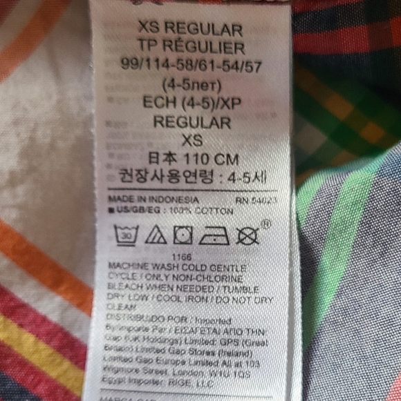 Gap boys plaid XS 4-5 100% cotton button-down shirt long sleeve - Picture 4 of 10